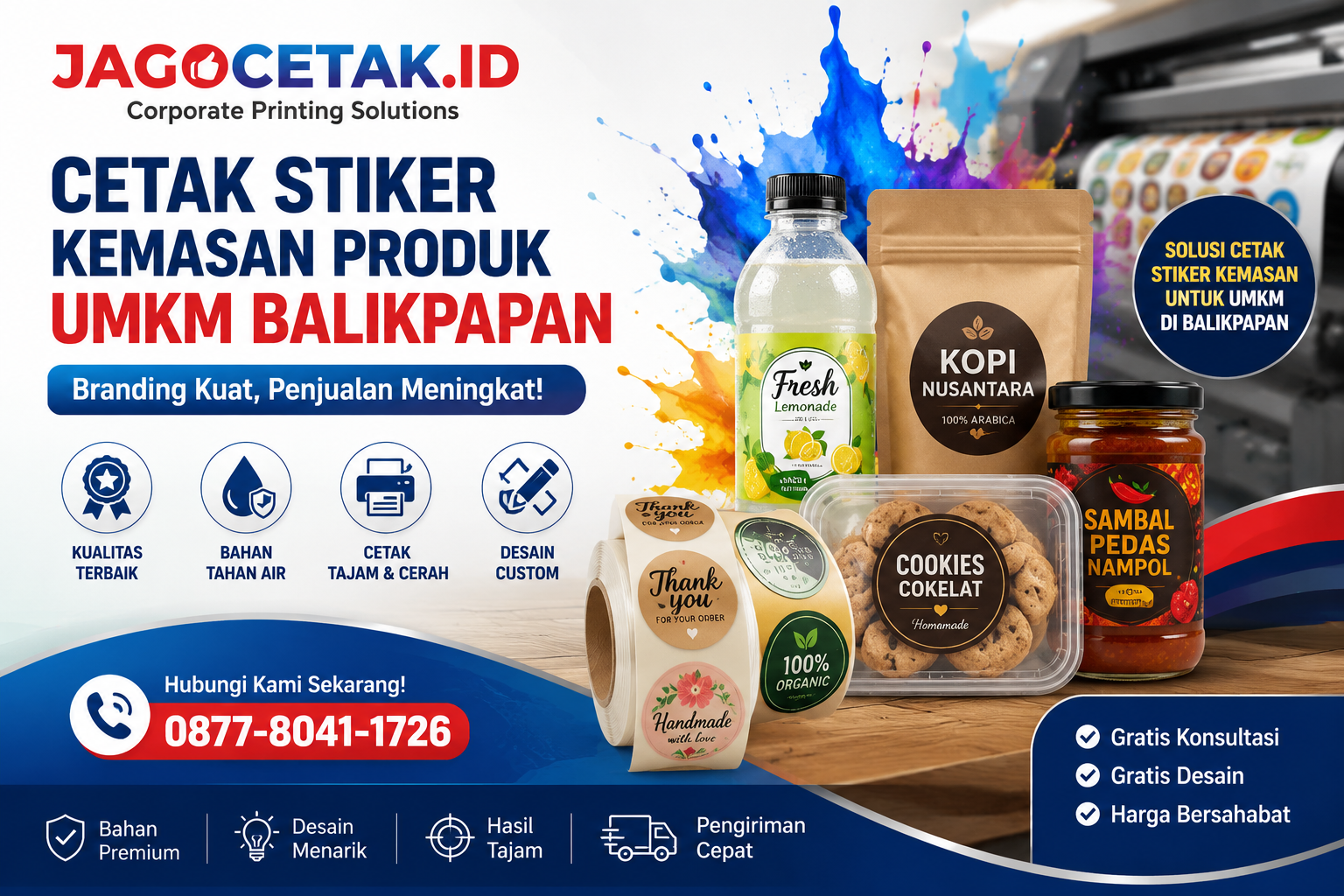 Cetak Stiker Kemasan Produk UMKM Balikpapan untuk Meningkatkan Branding dan Daya Saing