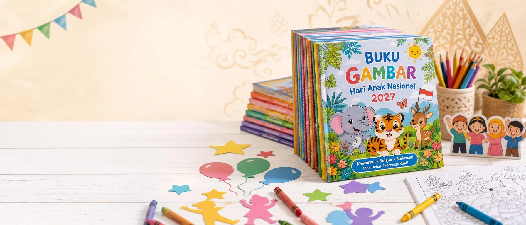 Cetak Buku Gambar Hari Anak Nasional 2027 untuk Kegiatan Sekolah yang Lebih Berkesan