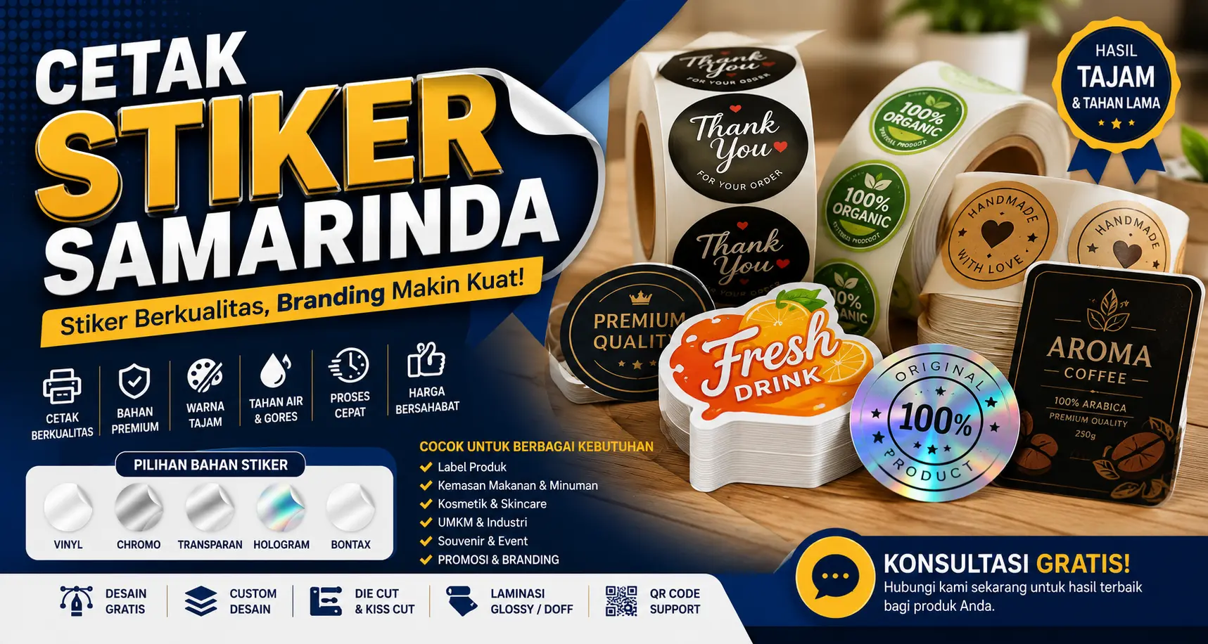 Cetak Stiker Samarinda: Solusi Tepat untuk Branding Produk yang Lebih Profesional