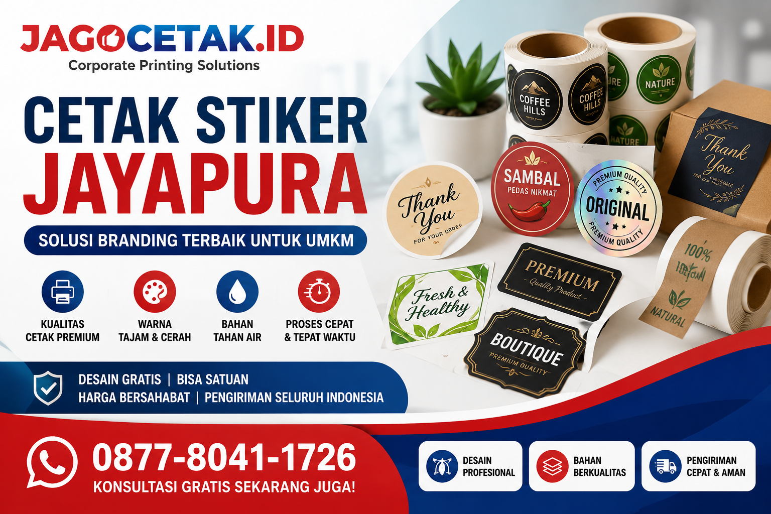 Cetak Stiker Jayapura: Solusi Branding UMKM agar Produk Lebih Profesional