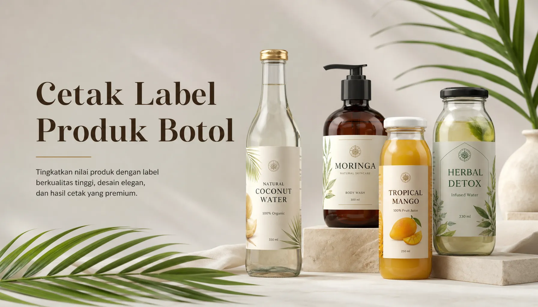Cetak Label Produk Botol untuk Branding Produk yang Profesional