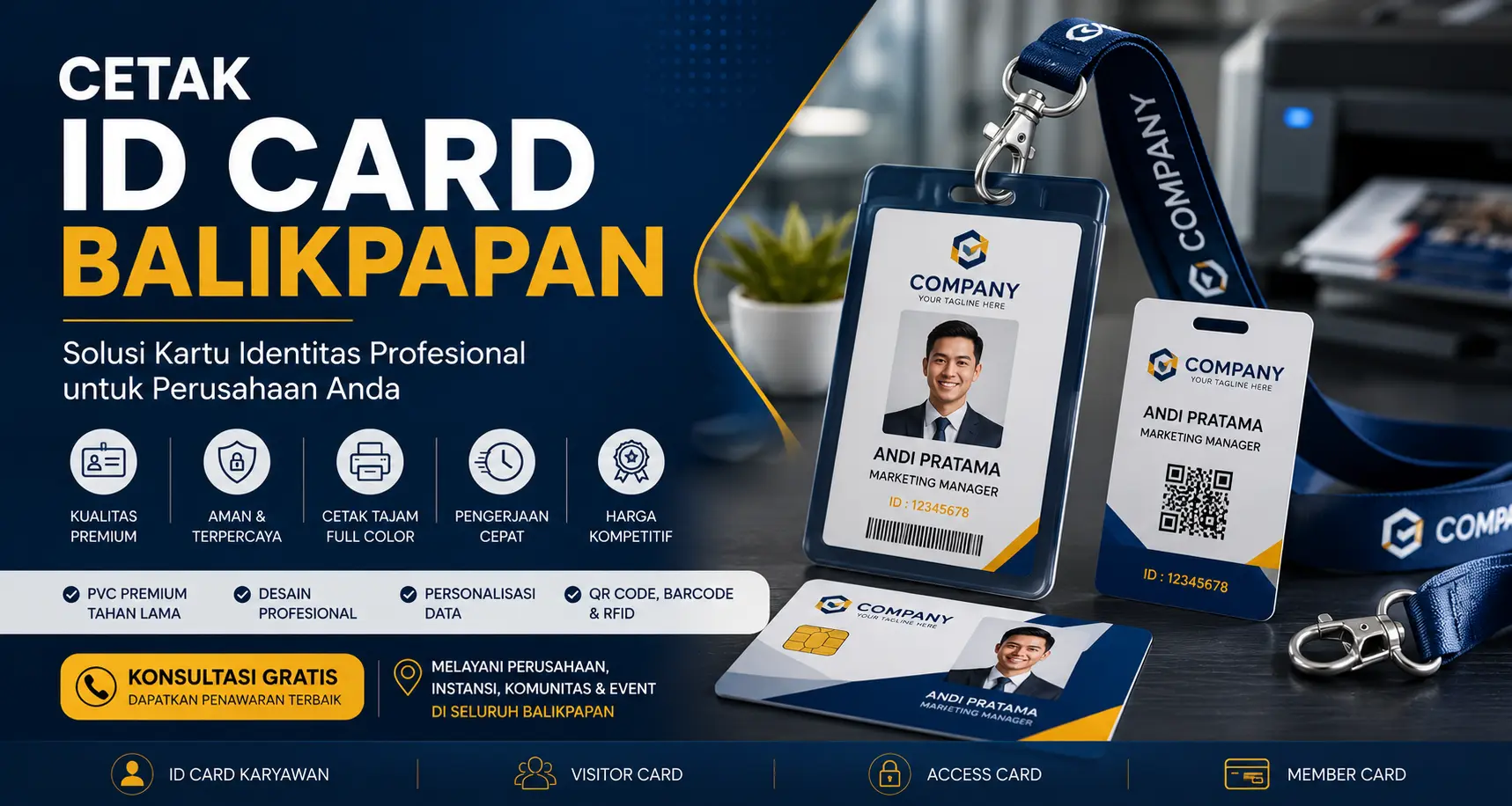 Cetak ID Card Balikpapan: Solusi Identitas Profesional untuk Meningkatkan Citra Perusahaan