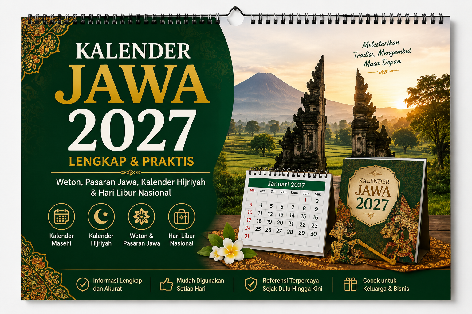 Kalender Jawa 2027 Lengkap dengan Weton, Pasaran, Hijriyah & Hari Libur Nasional