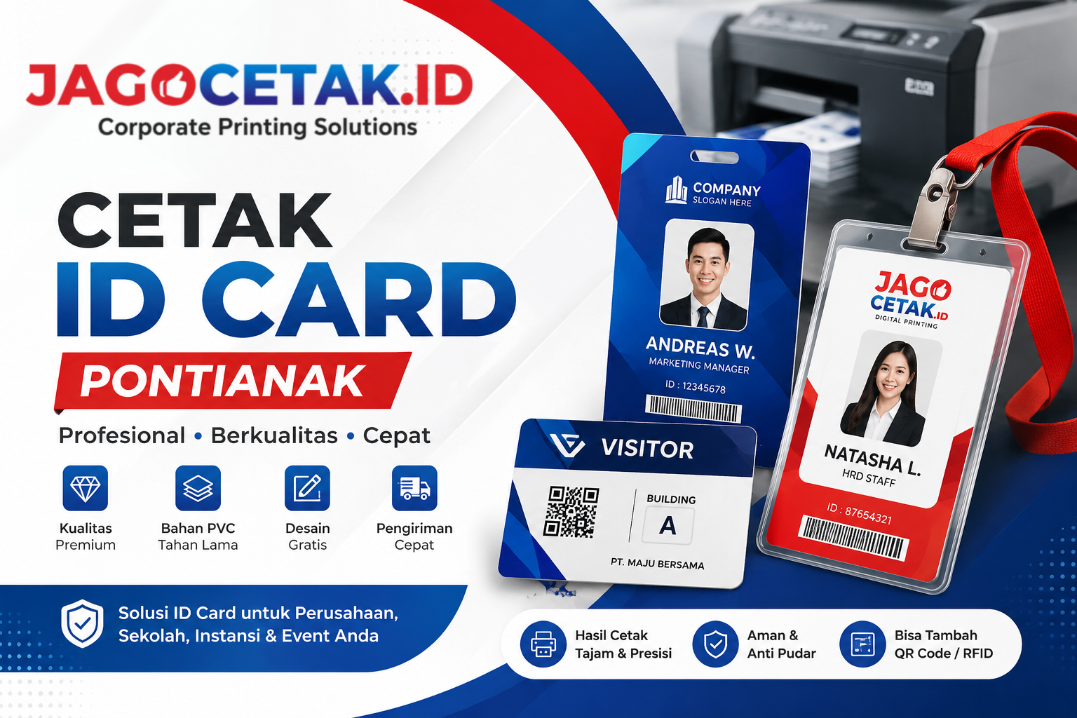 Cetak ID Card Pontianak untuk Perusahaan, Sekolah, dan Event Berkualitas