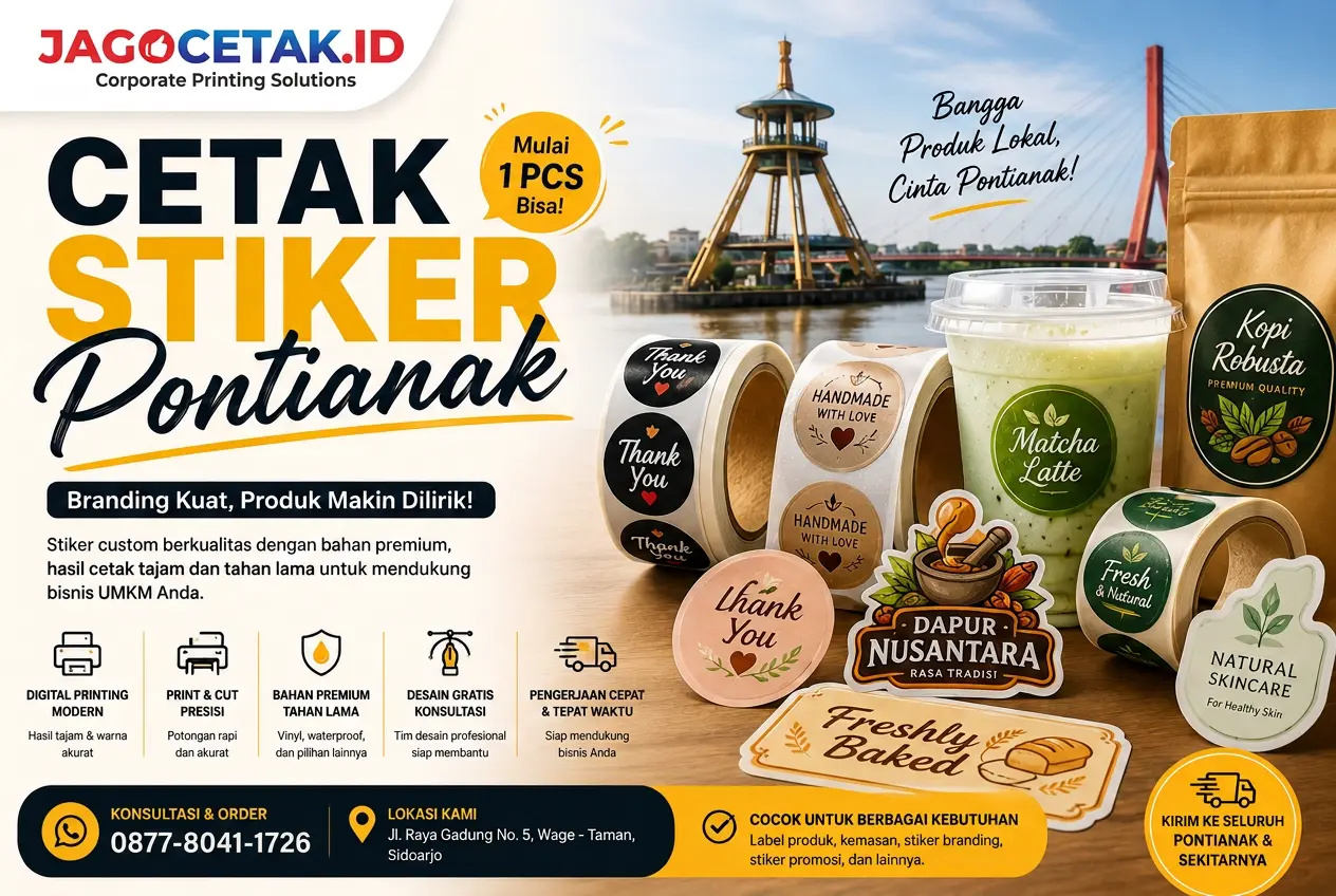 Cetak Stiker Pontianak untuk Branding UMKM yang Lebih Profesional