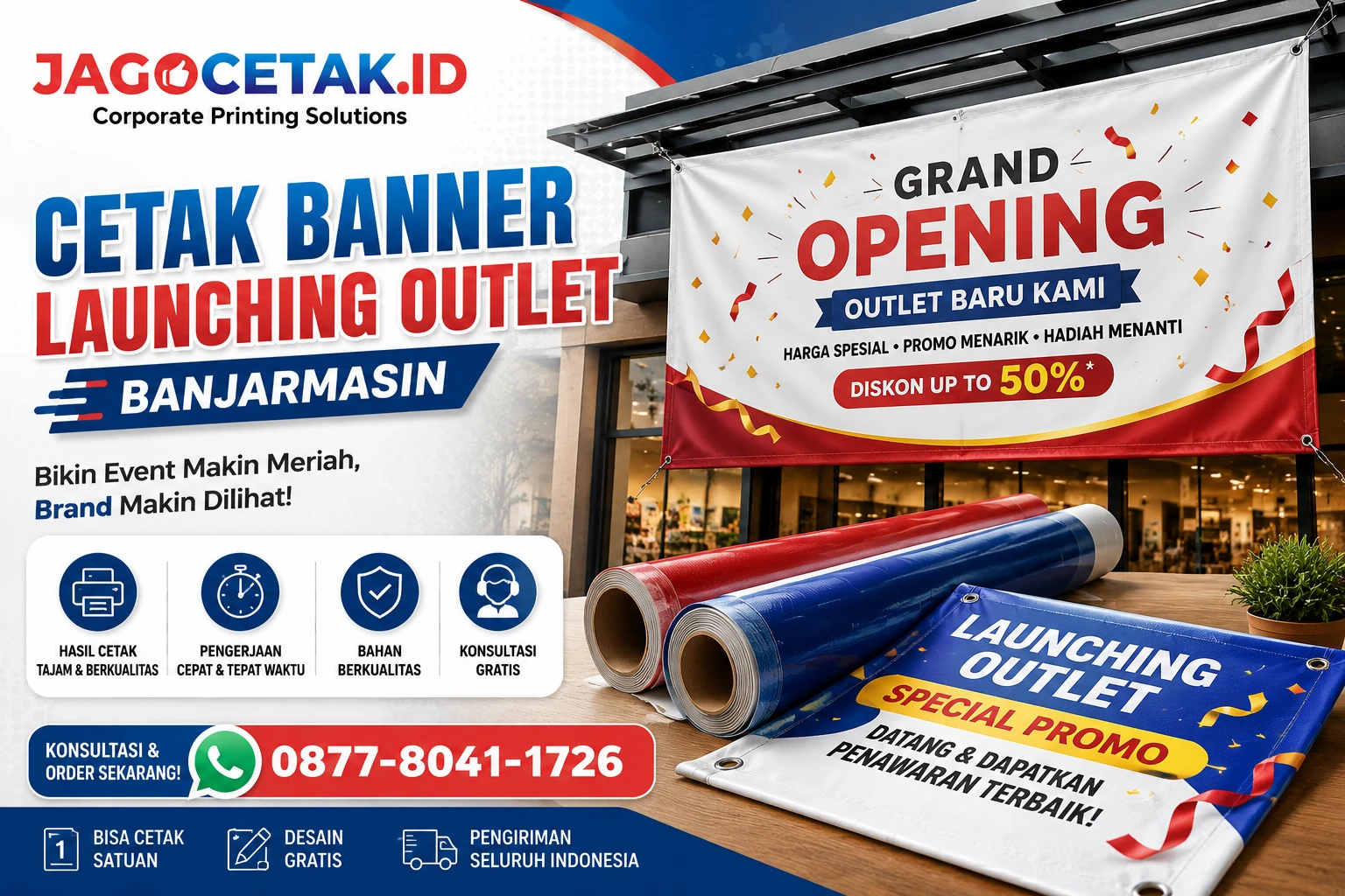 Cetak Banner Launching Outlet Banjarmasin untuk Event Organizer