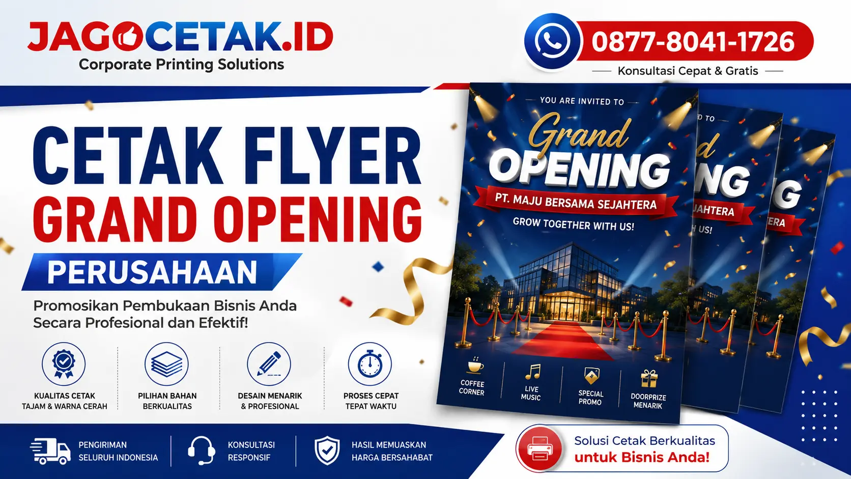Cetak Flyer Grand Opening Perusahaan untuk Promosi Pembukaan yang Lebih Menarik