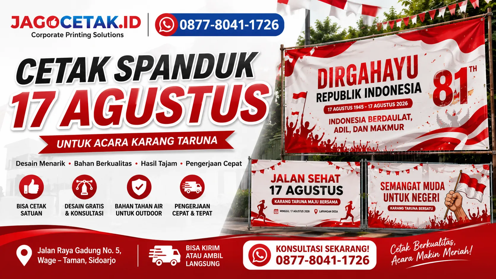 Cetak Spanduk 17 Agustus untuk Acara Karang Taruna