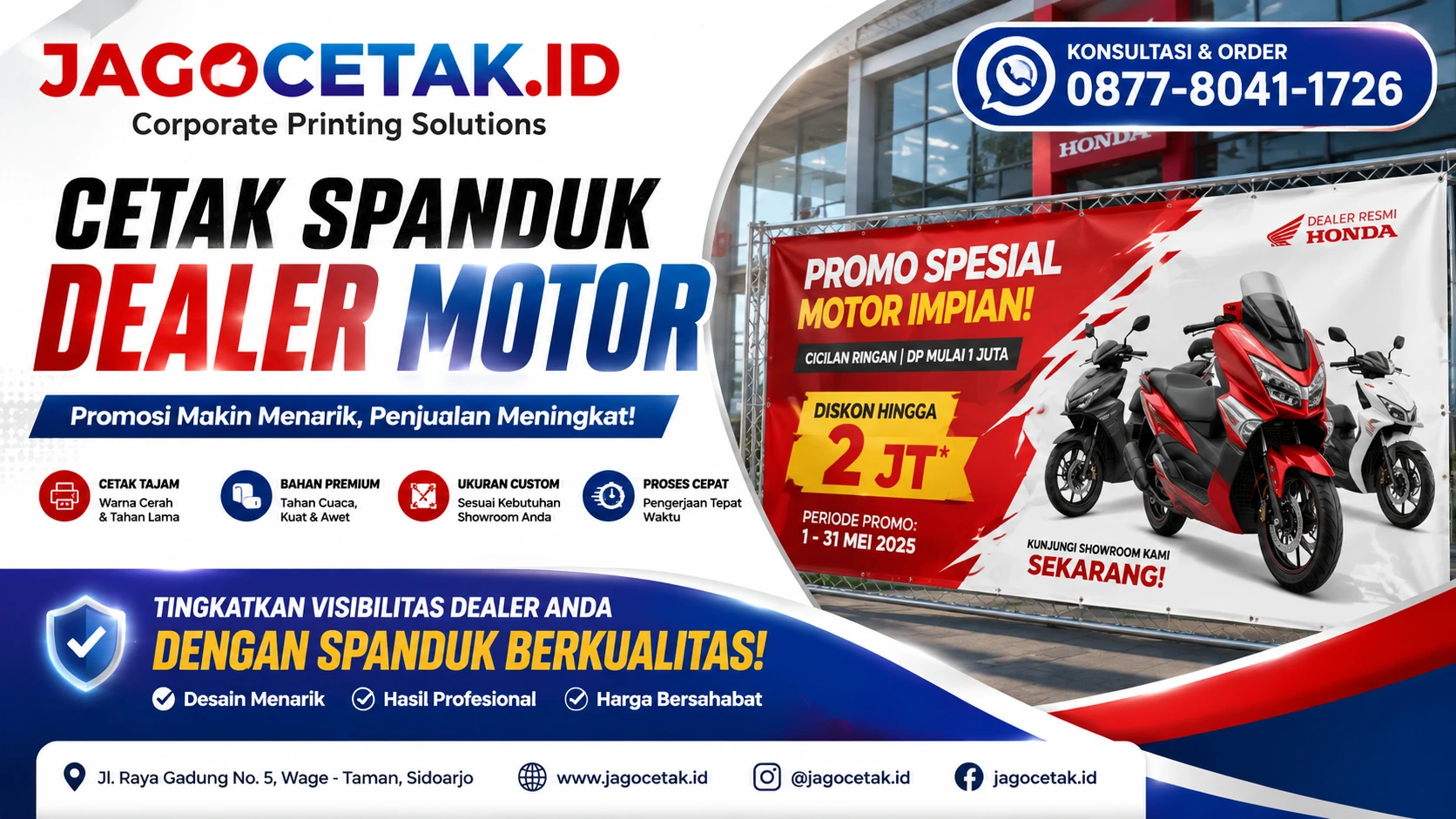 Cetak Spanduk Dealer Motor untuk Promosi Showroom yang Lebih Menonjol