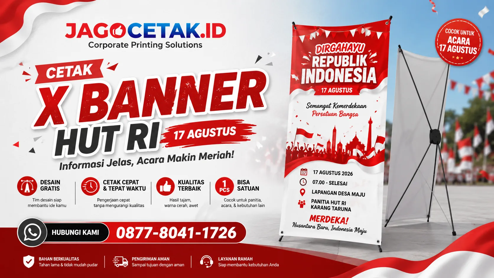 Cetak X Banner HUT RI untuk Acara Agustusan yang Lebih Profesional