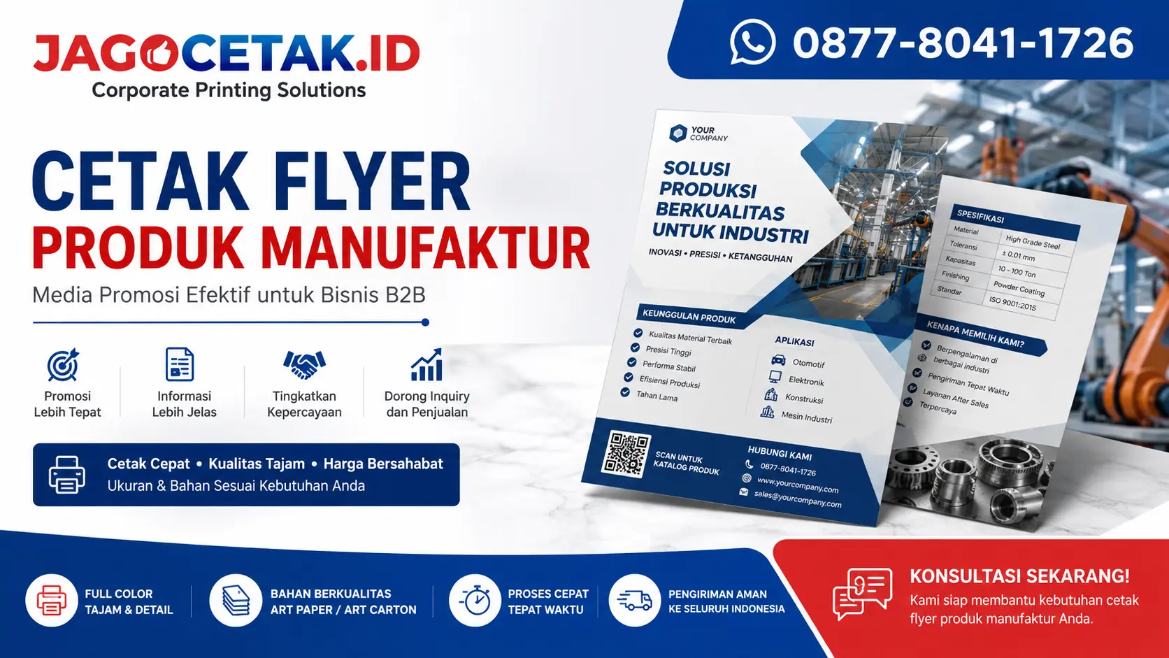 Cetak Flyer Produk Manufaktur untuk Promosi B2B