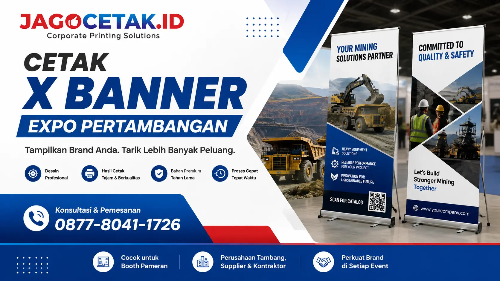 Cetak X Banner Expo Pertambangan untuk Branding Booth yang Lebih Profesional