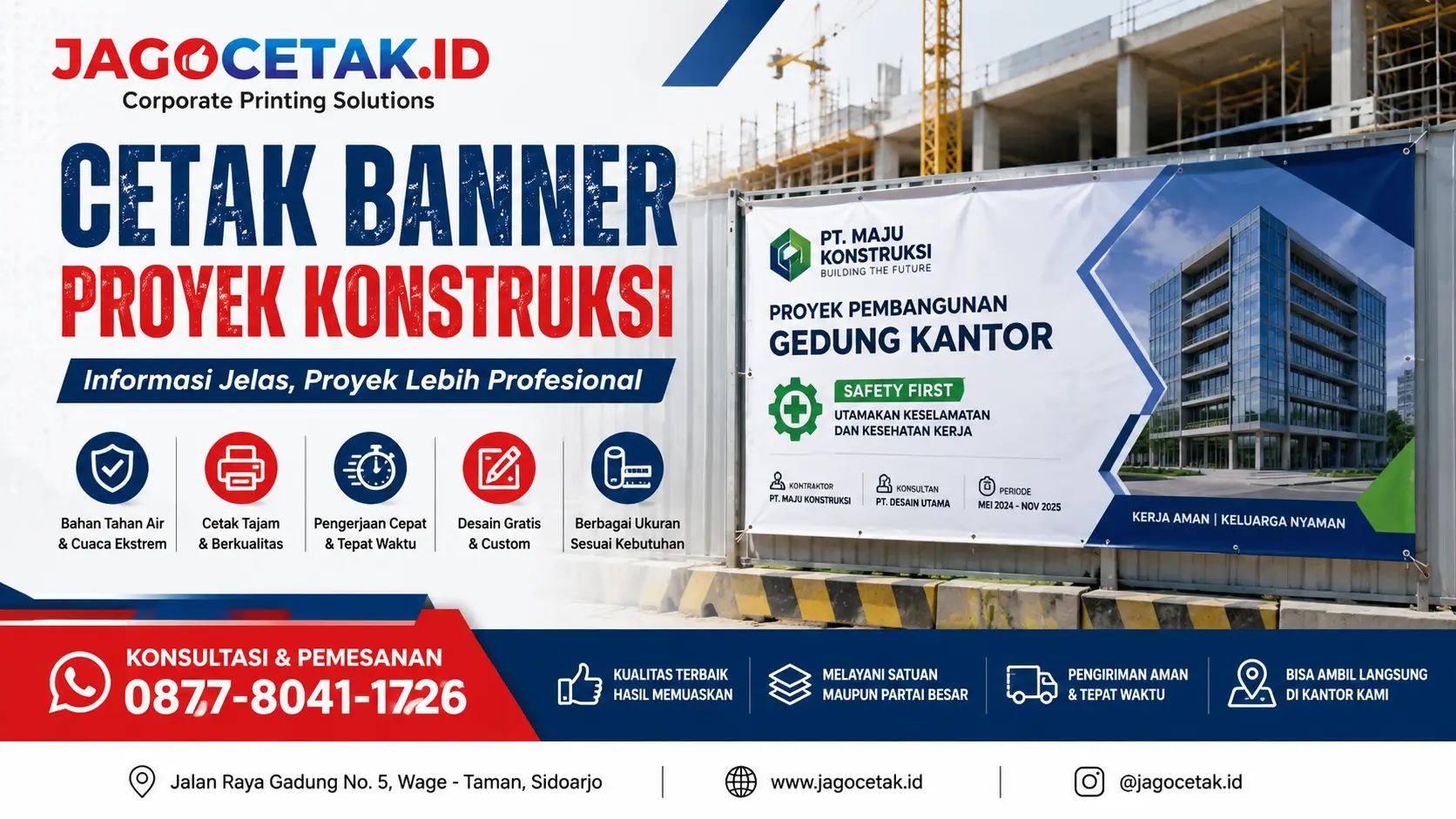 Cetak Banner Proyek Konstruksi: Penting untuk Informasi dan Branding Area Proyek