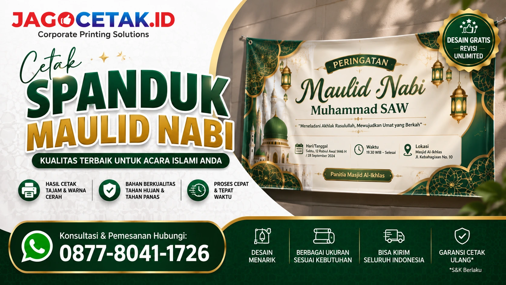 Cetak Spanduk Maulid Nabi untuk Acara Islami yang Lebih Berkesan