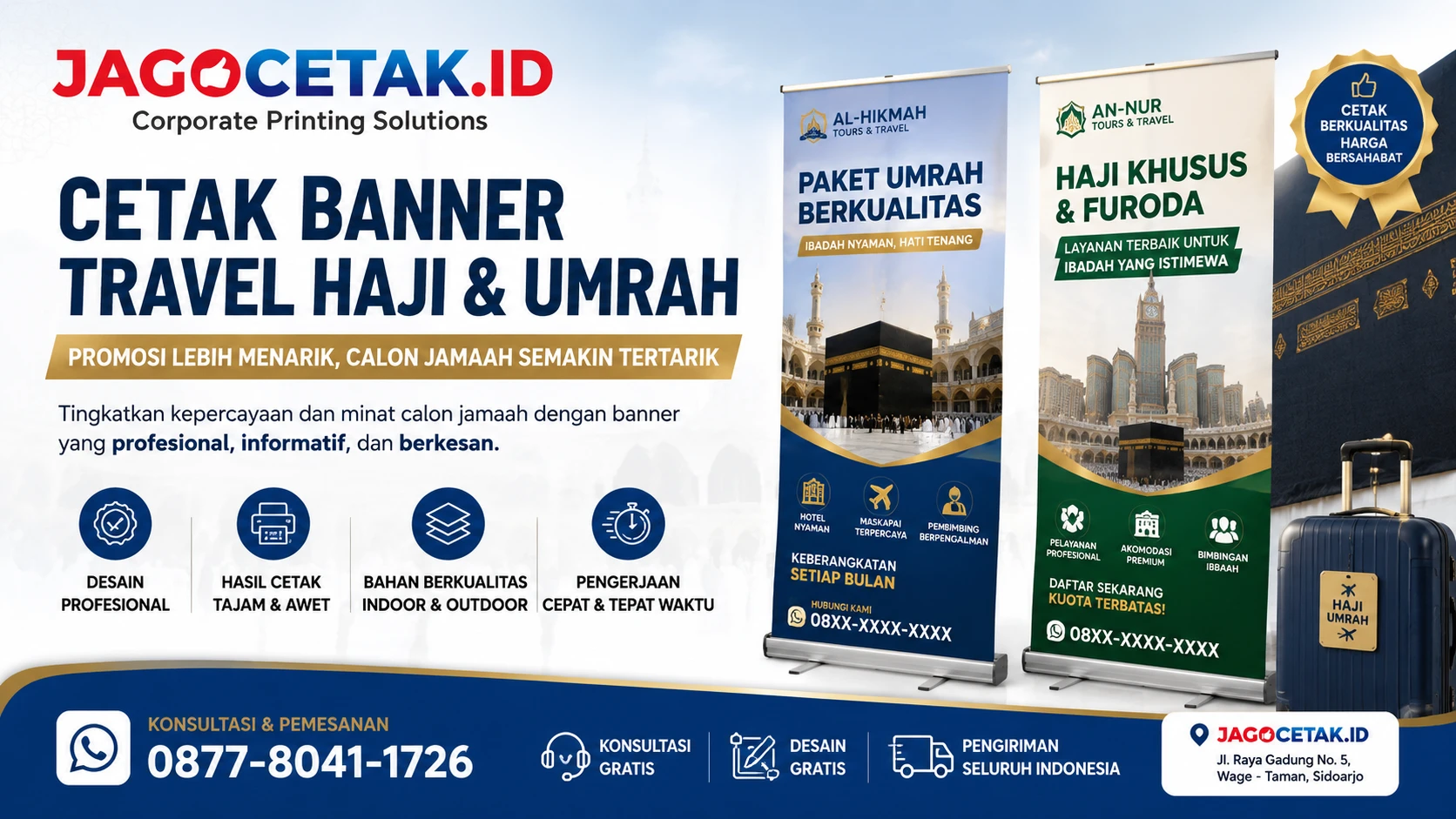 Cetak Banner Travel Haji dan Umrah untuk Mendukung Promosi yang Profesional