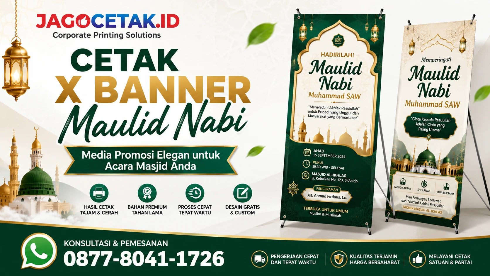 Cetak X Banner Maulid Nabi Berkualitas untuk Acara Masjid
