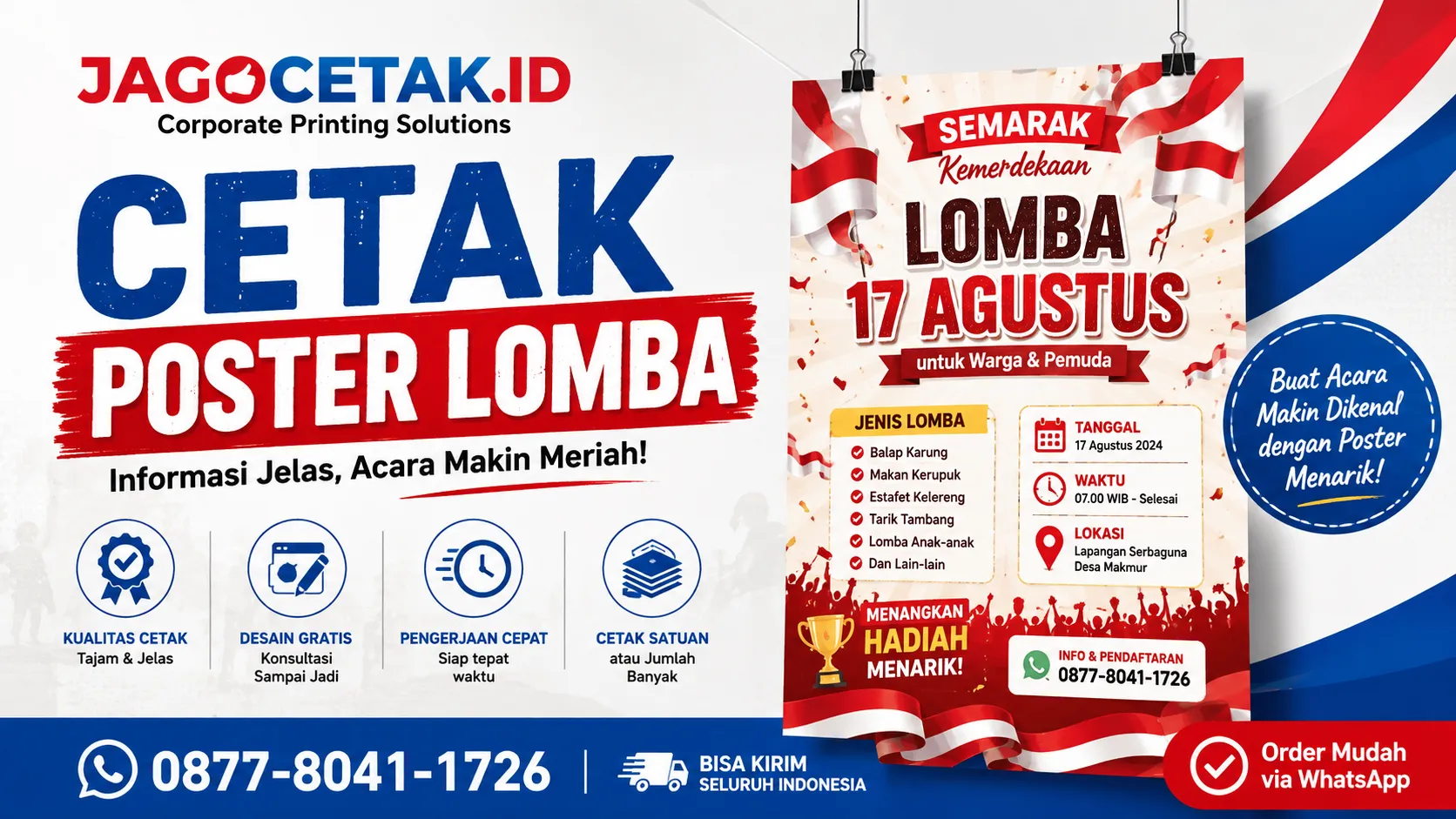Cetak Poster Lomba untuk Persiapan Acara Agustusan