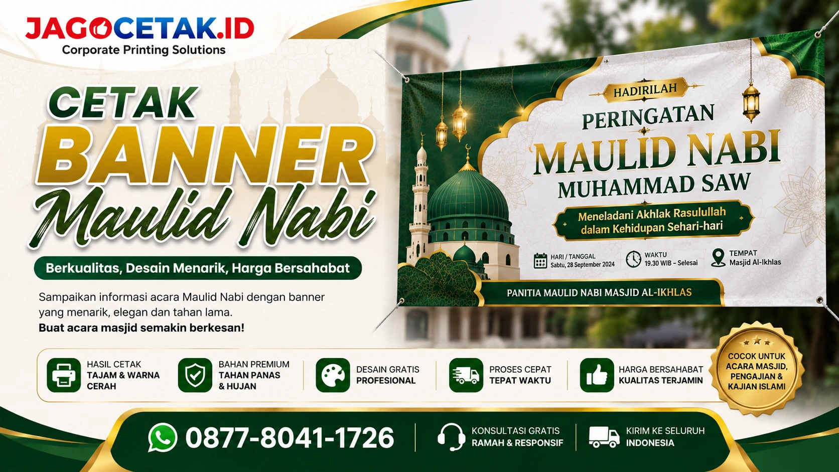 Cetak Banner Maulid Nabi: Solusi Media Promosi Acara Masjid yang Profesional