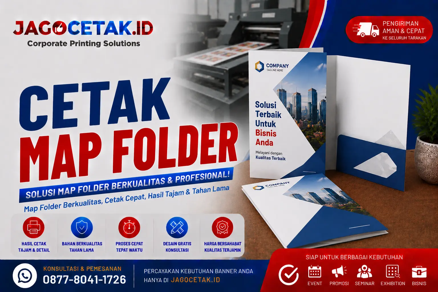 Cetak Map Folder untuk Dokumen Penawaran Harga agar Presentasi Perusahaan Lebih Profesional